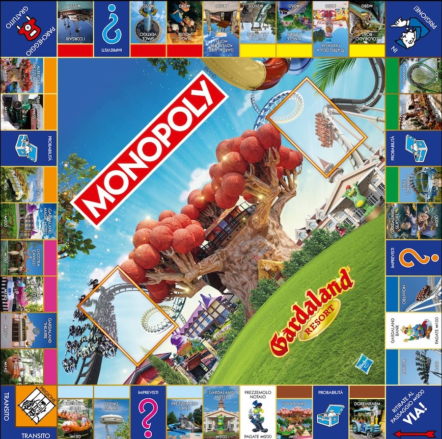 Il tabellone del Monopoly edizione speciale Gardaland Resort