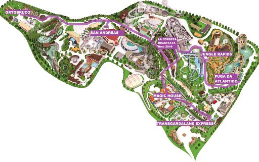 Mappa percorso viola Gardaland